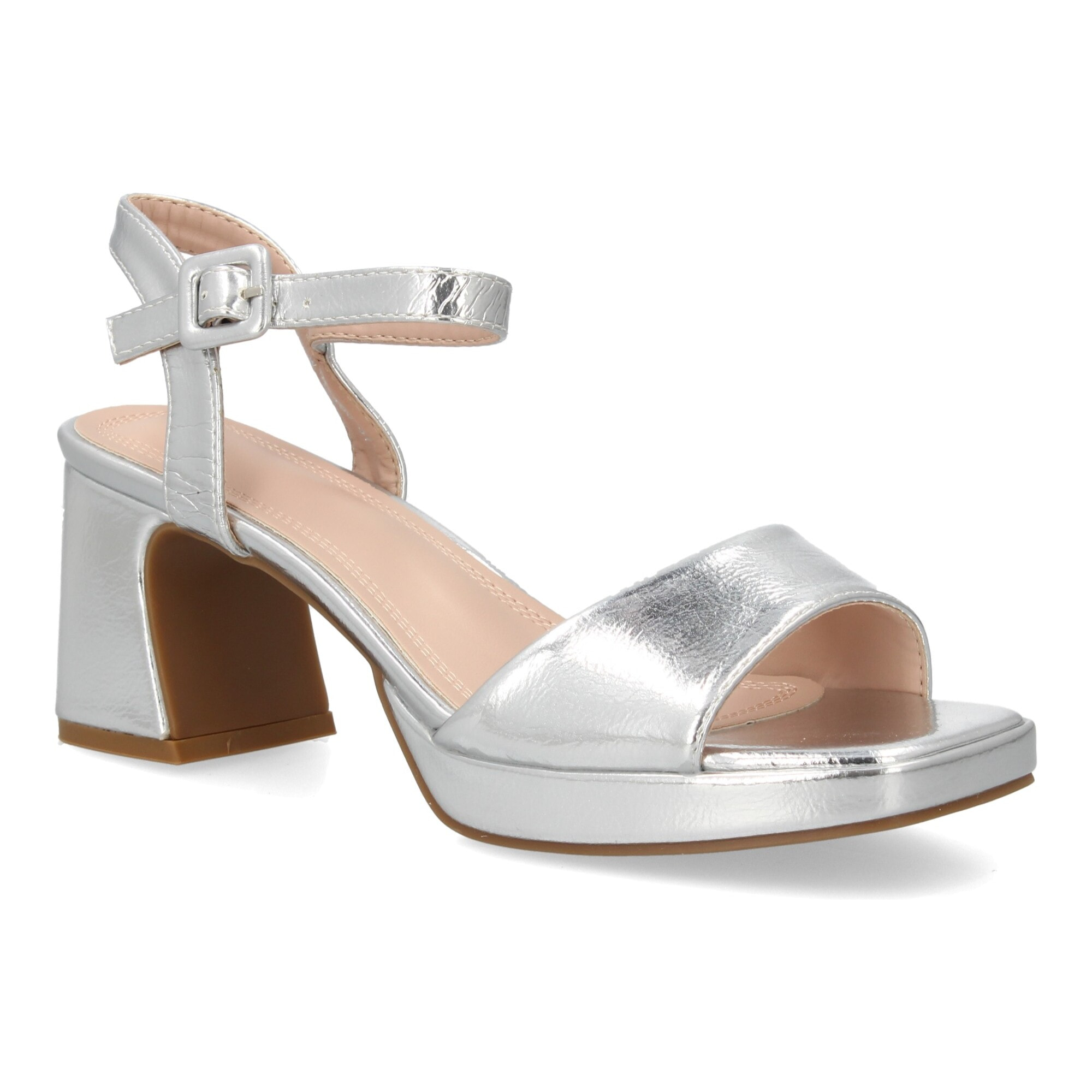 Sandalia tacón ancho plataforma elegante para mujer