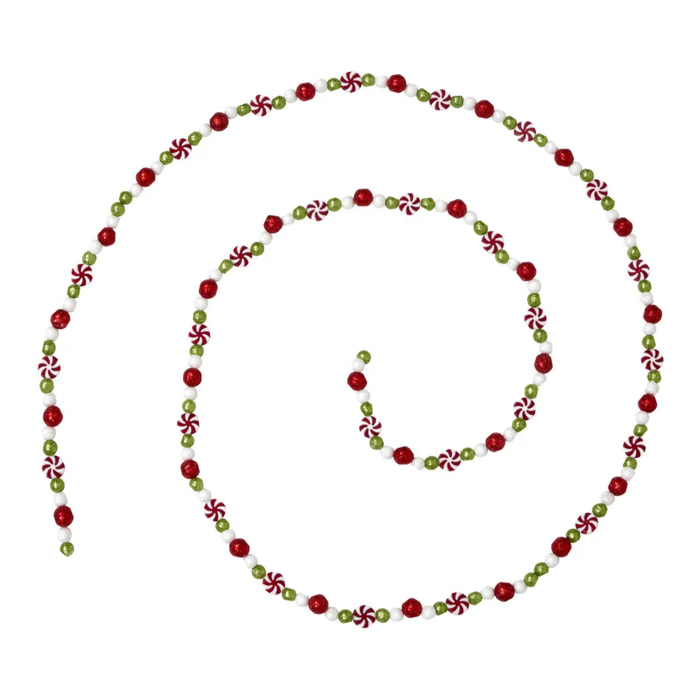 Guirlande de Noël motif bonbons rouge, vert et blanc 240 cm