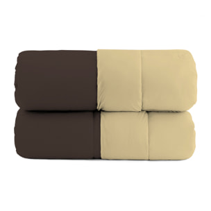 TRAPUNTA INVERNALE ELEGANT, 300gr, Microfibra, Doubleface, Made in Italy - MARRONE/PANNA