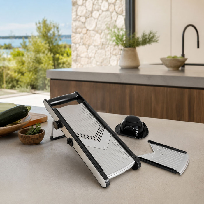 Mandoline sur pied en acier inoxydable