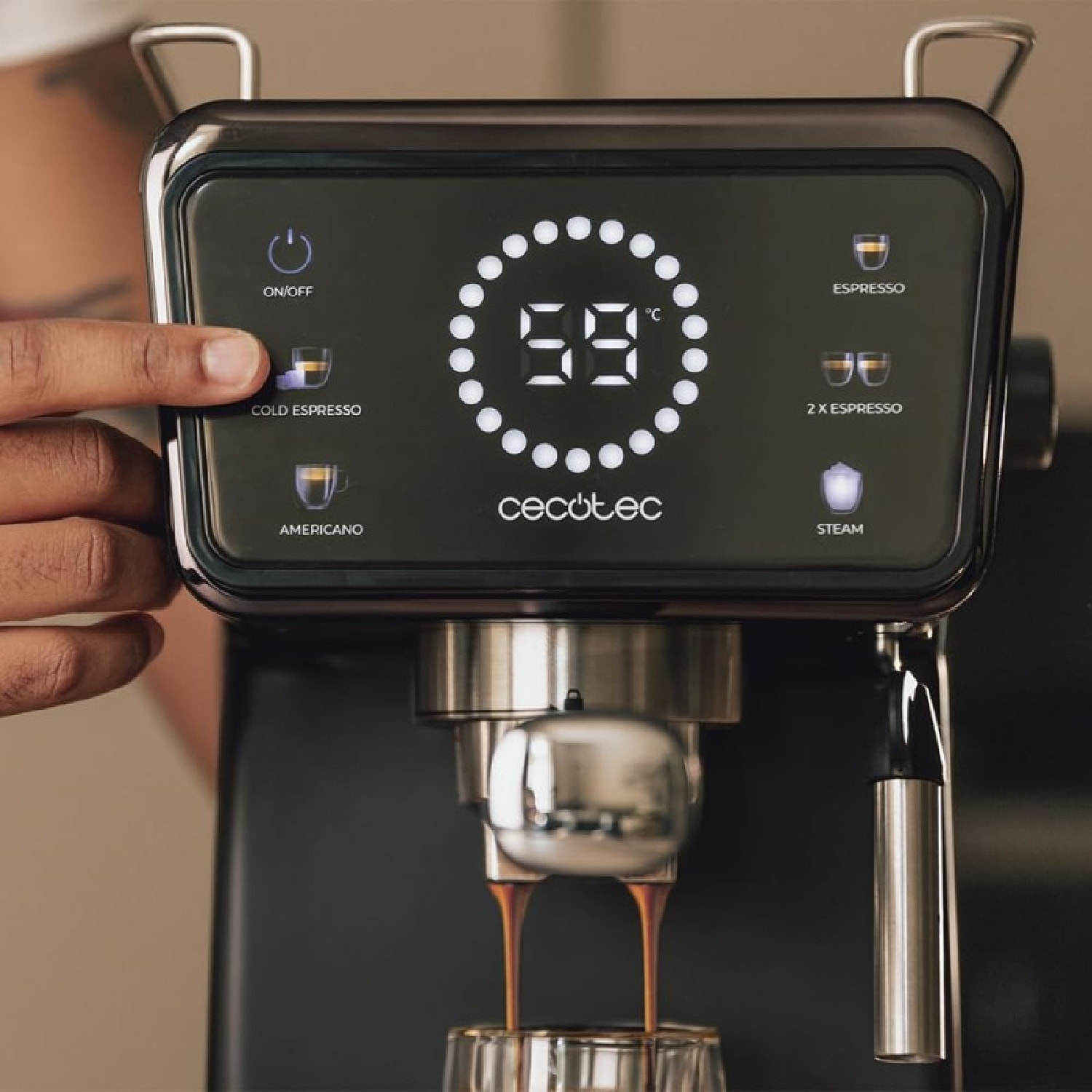 Cecotec Cafetera express Power Espresso Touch ColdBrew