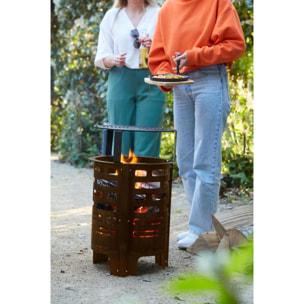 Brasero BARBECOOK Jules avec cendrier en acier corten BC-W