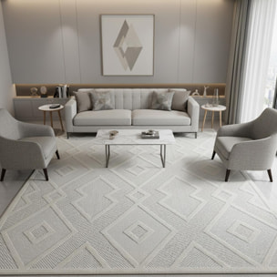 Tapis kilim tissé motif géométrique BOHE