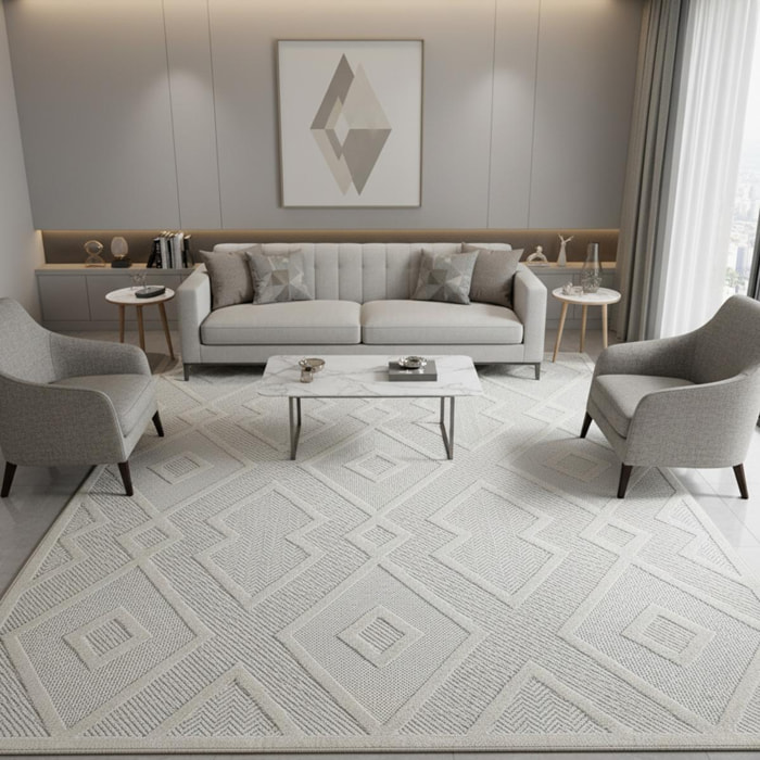 Tapis kilim tissé motif géométrique BOHE