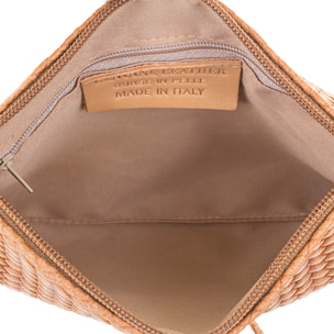 Oleggio Borsa a tracolla Donna.Pelle autentica Camoscio Incisione a V