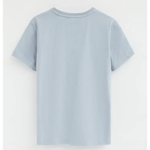 Camiseta azul claro de manga corta y cuello redondo con bordado Rigby Go