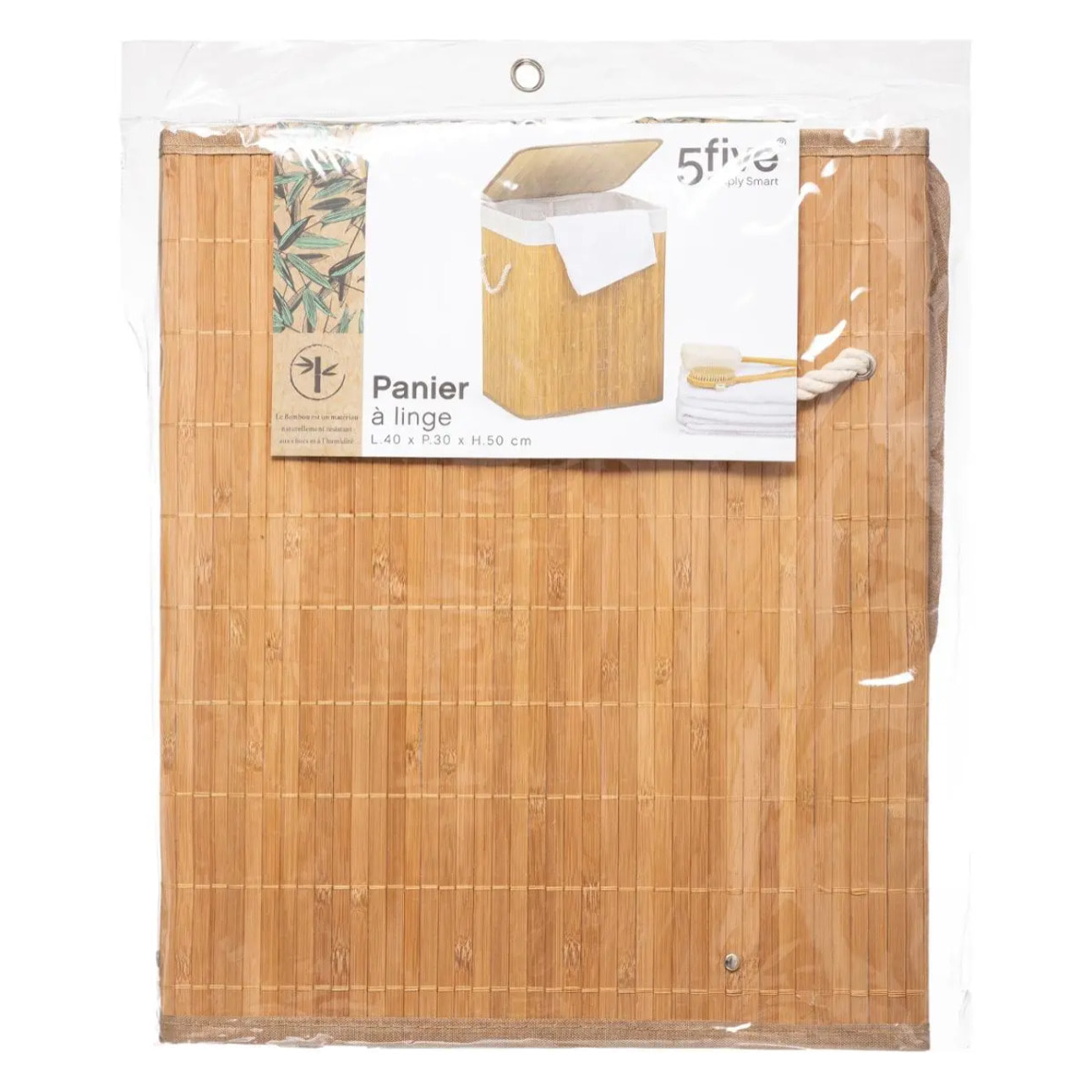 Panier à linge 60L bambou