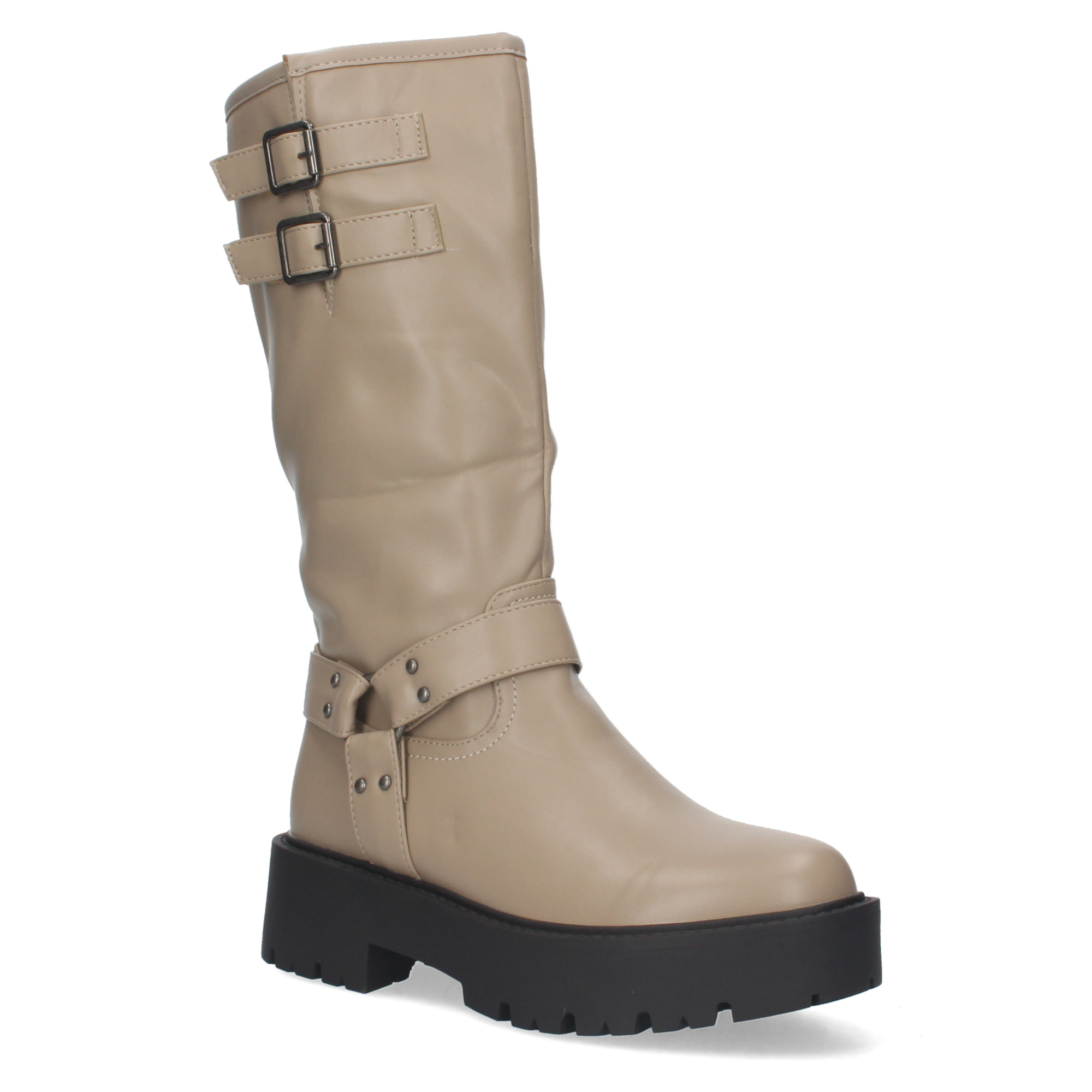 Bota Motera con Tacón Bajo y Plataforma