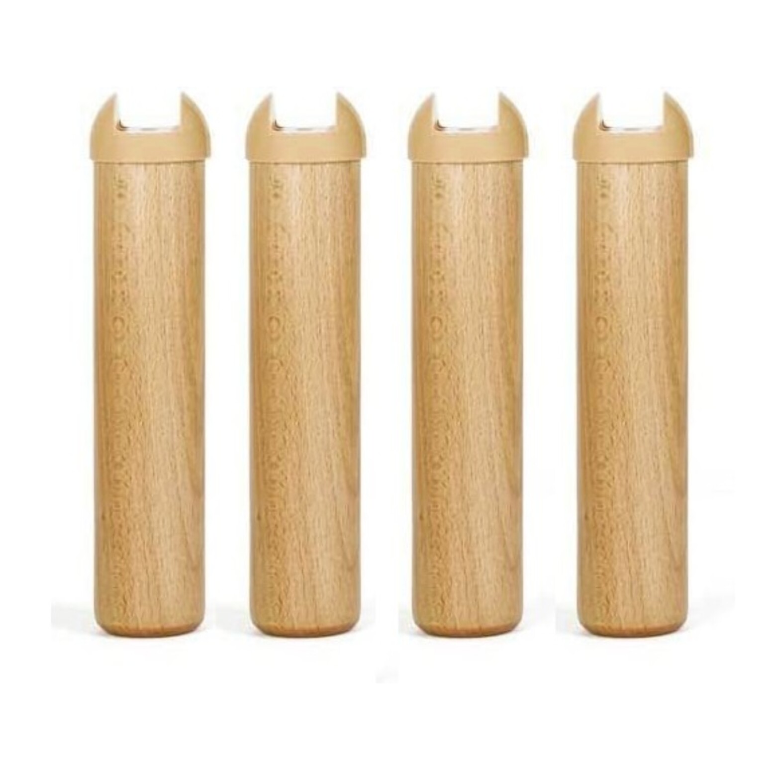 Pied de sommier 22 cm rond en bois - lot de 4 - EASY