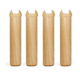 Pied de sommier 22 cm rond en bois - lot de 4 - EASY