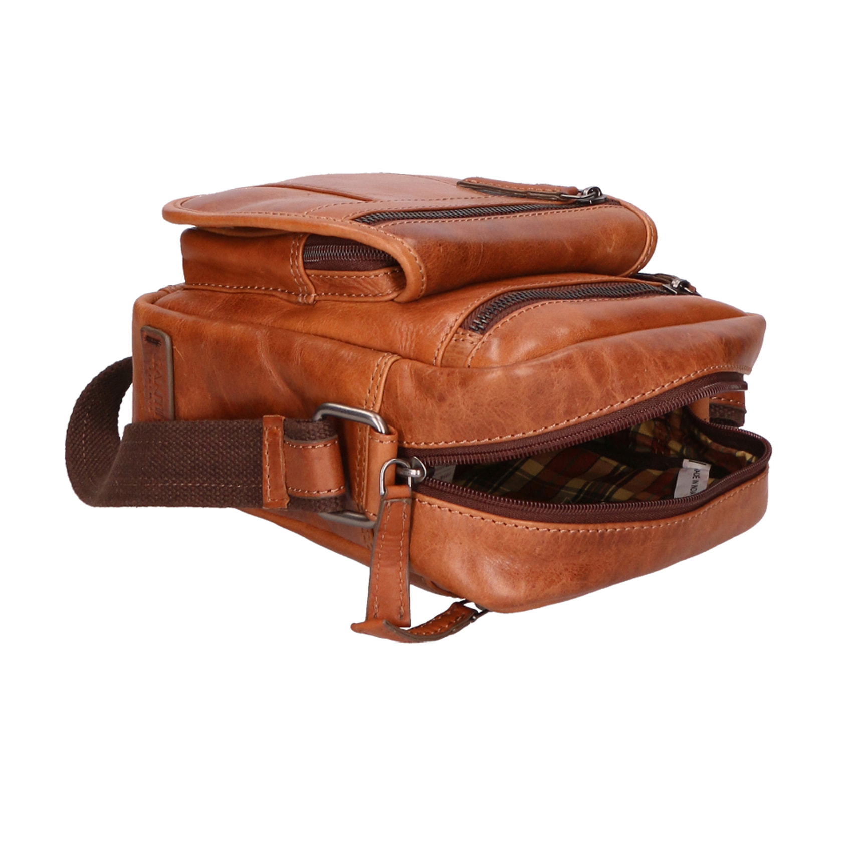 Borsa a tracolla unisex In Vera pelle Made in India 18x19x10 cm