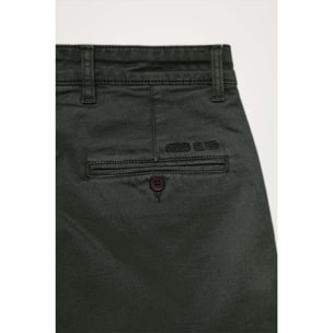 Pantalón chino verde de corte slim con logo Polo Club en bolsillo trasero