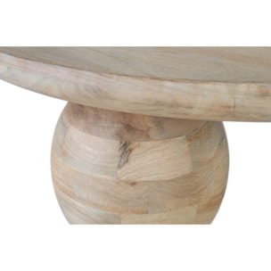 Table Basse Ronde en Bois de Manguier 90 cm Style Japandi Scandinave