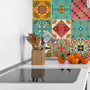 Stickers muraux - Sticker Mural Carrelage adhésif Cuisine Salle de Bain - 9 STICKERS CARRELAGES AZULEJOS MOSAÏQUES ORIENTALES