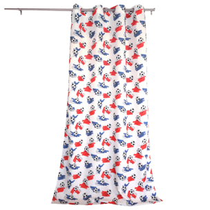 Rideau imprimé football tamisant - Blanc