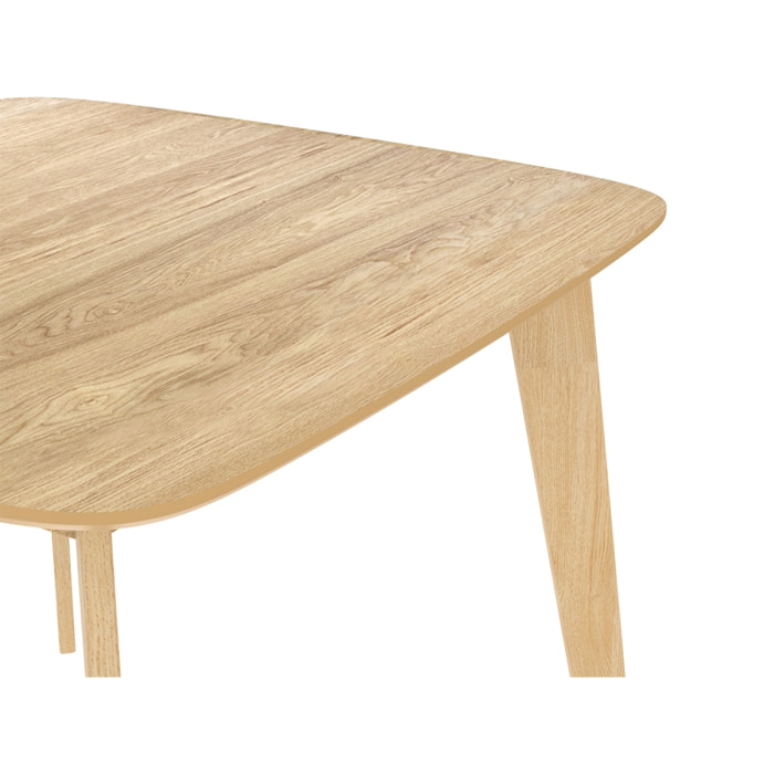 Table carrée 4 personnes en bois clair naturel 90 cm - Julio