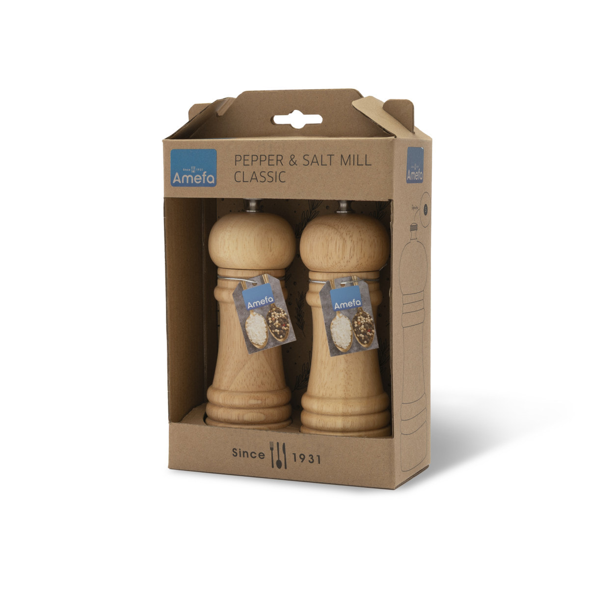 Marius Legno - Duo di macinini per sale e pepe