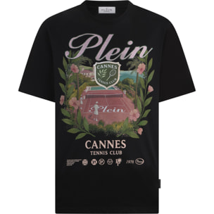 PHILIPP PLEIN Round Neck T-Shirt Cannes Tennis Club