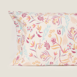 Funda almohada flores Praz color granate 100% Algodón