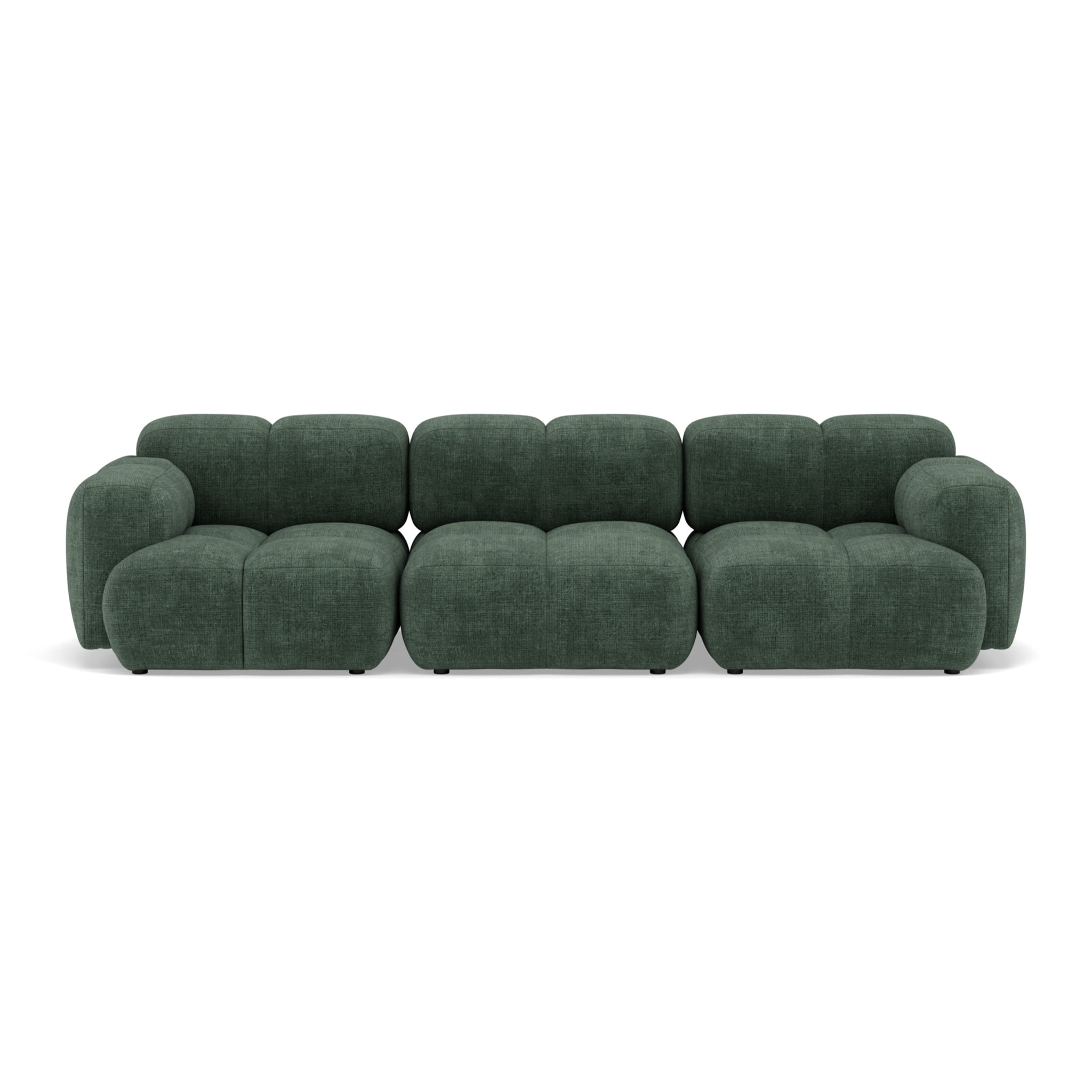 Grace - canapé modulable 3 places en velours texturé - Vert