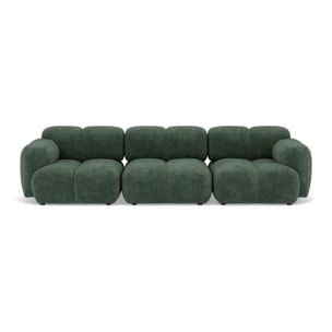 Grace - canapé modulable 3 places en velours texturé - Vert