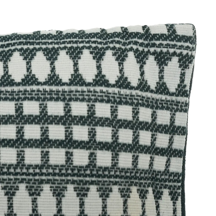 Coussin motifs jacquard "Micah" 30x50cm bleu égéen