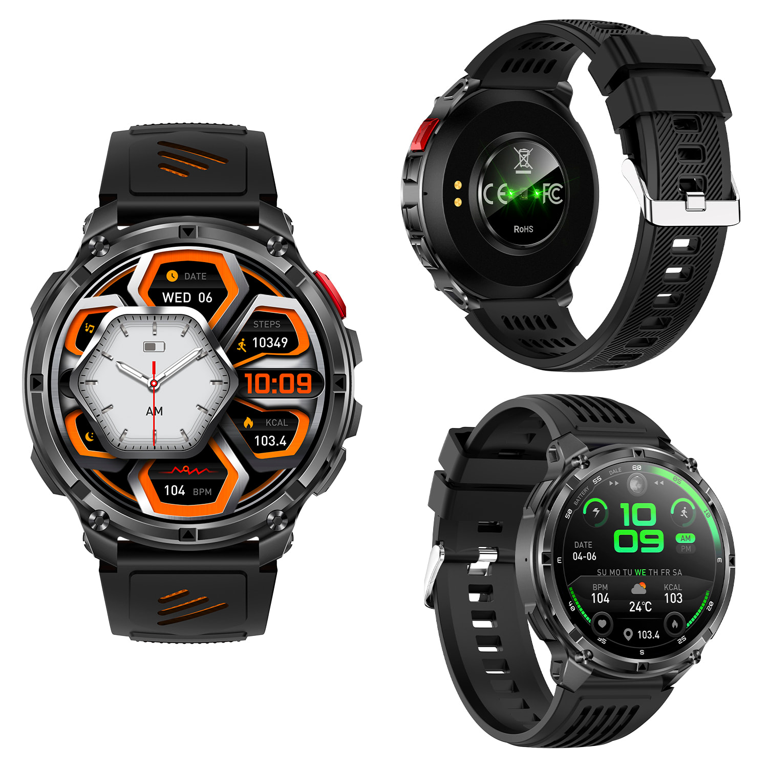 Smartwatch QS35 con IA, más de 100 modos deportivos. Batería larga duración con 1100mAh y linterna.