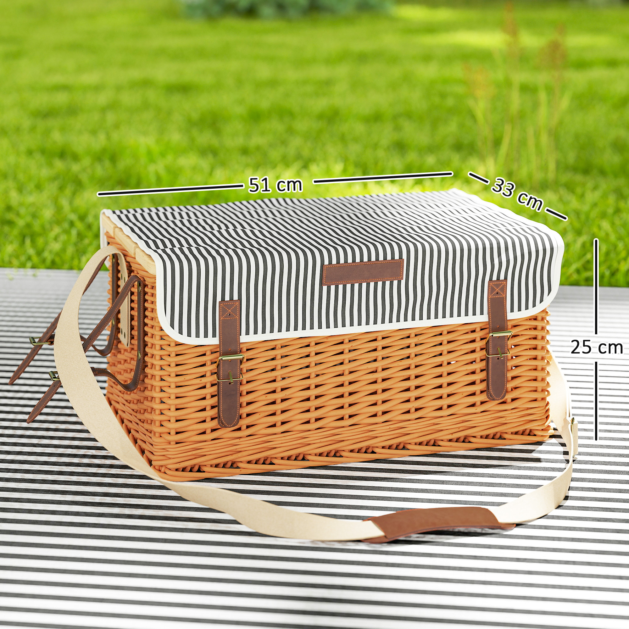 Panier de pique-nique en osier ensemble panier pique-nique 4 personnes avec petite table et accessoires