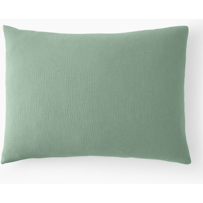 Paire de Taies D'oreiller 100% Gaze De Coton Vert Givrée