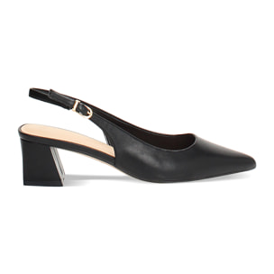 Zapato destalonado negro tacón 4,9 cm