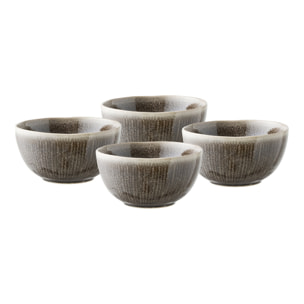 Set 4 ciotole Viola in stoneware grigio ø14,5x7,5 cm