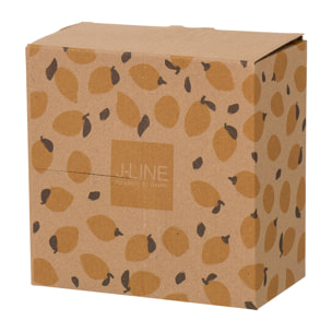 J-Line Plateau apéro Citron - céramique - blanc/jaune - small