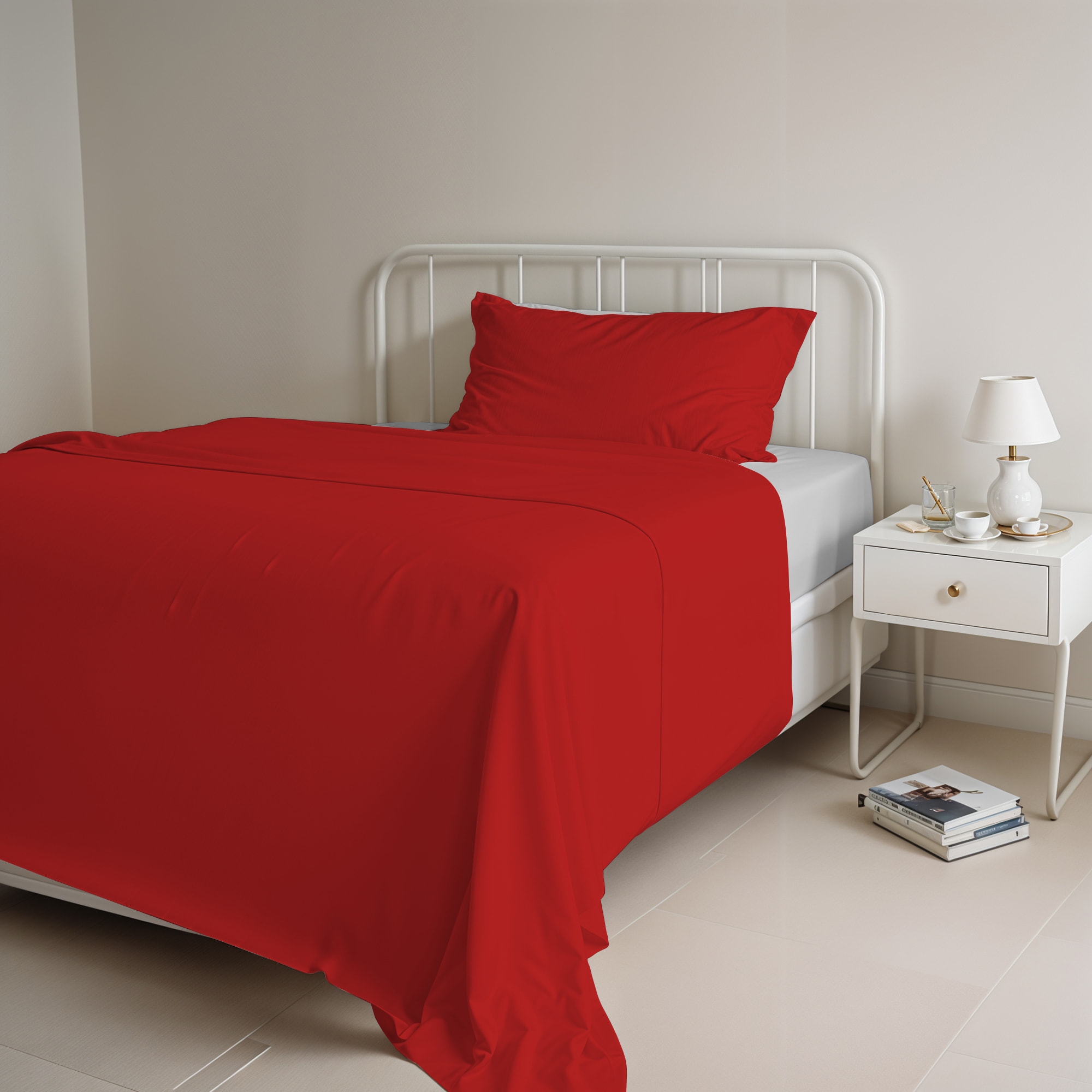 COMPLETO LETTO NATURAL COLOR, 100% COTONE - SINGOLO