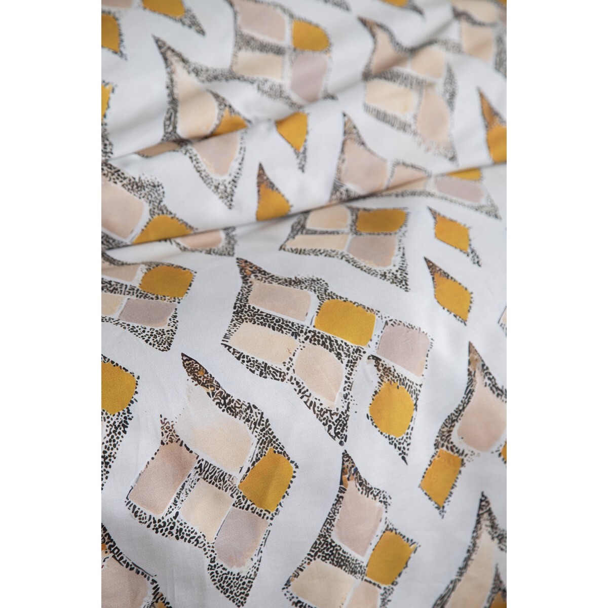 Parure housse de couette 240x220 cm et 2 taies d'oreiller 63x63cm satin de coton imprimé