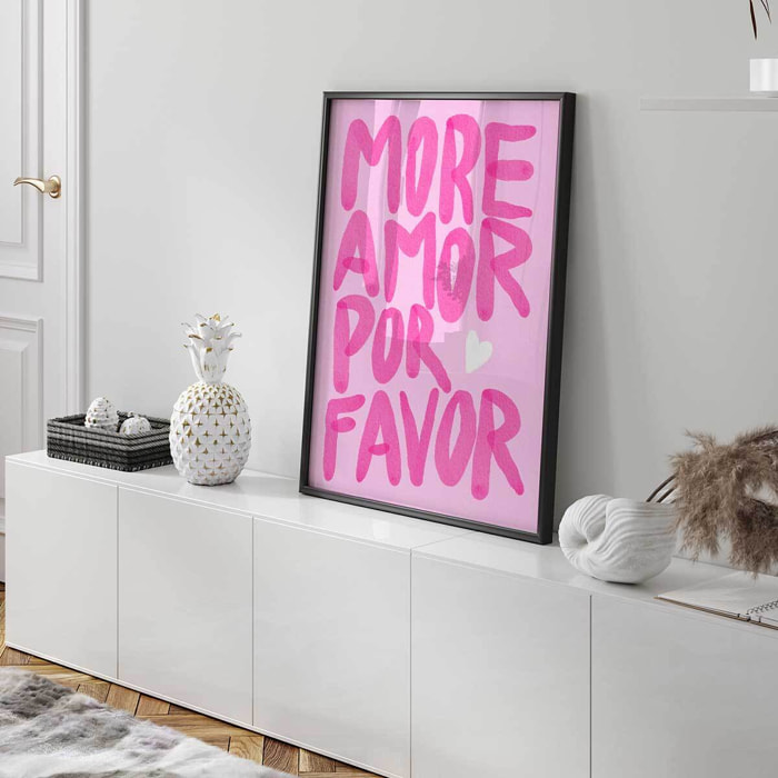 Affiche deco rose More Amor Affiche seule