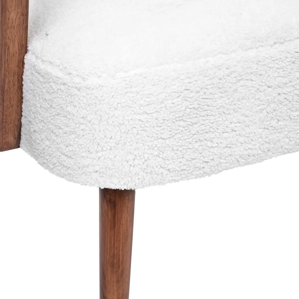 Fauteuil "Chiara" bouclette blanc