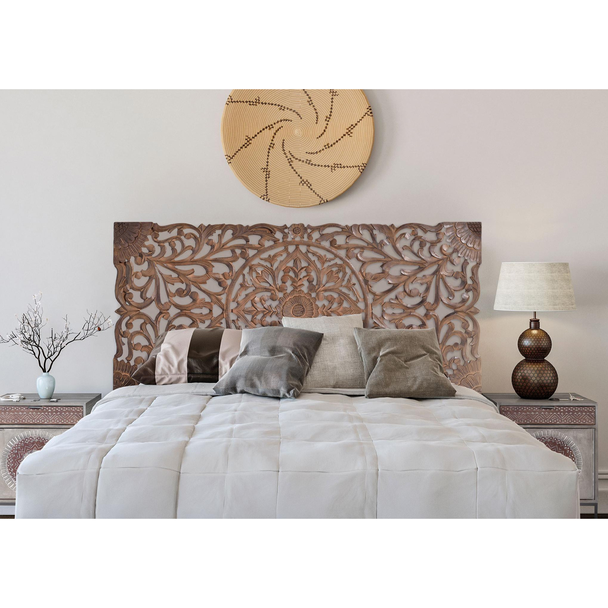 Cabecero de Mdf 165 Cm Estilo Étnico Tallado