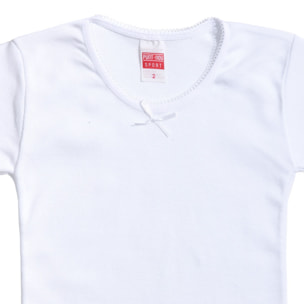 Cubre Niña Felpa M/C Blanco Talla 10