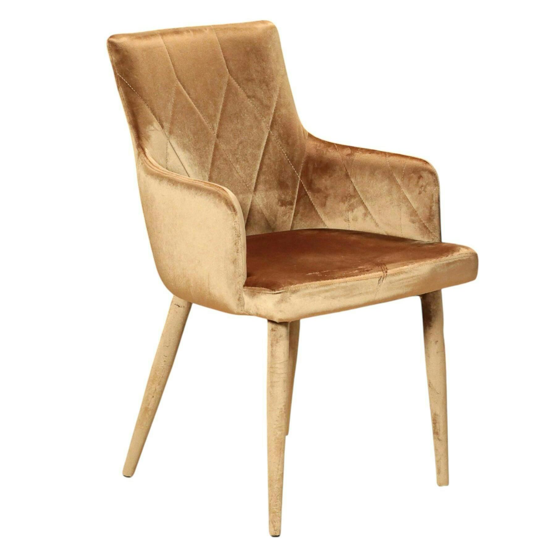 Fauteuil de table en velours doré (lot de 2) HAWAI