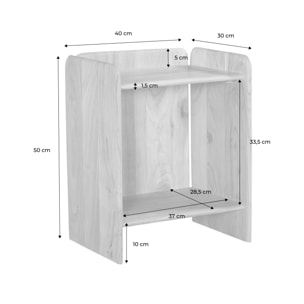 Table de chevet exotique bois d'acacia 2 niveaux (lot de 2) TARA
