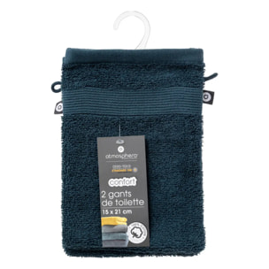 Lot de 2 gants "Praia" 15x21cm bleu égéen