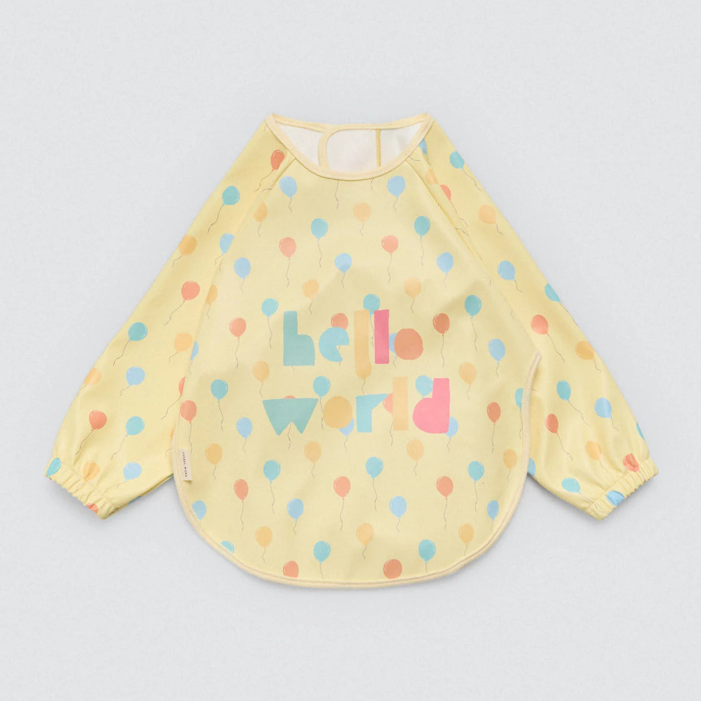 Bavaglino a maniche lunghe con stampa Hello World