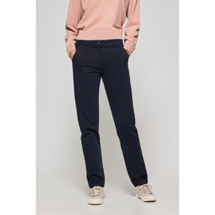 Pantaloni chino May blu marino con ricamo sulla tasca minimal Polo Club sulla tasca