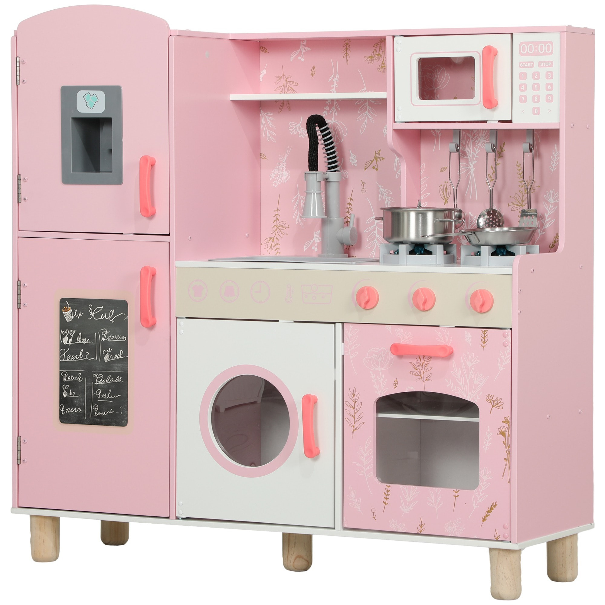 Cuisine enfant tout équipée avec accessoires effets sonores lumineux blanc rose