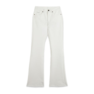 Pantaloni flare in similpelle con vita regular