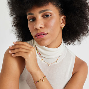 Pulsera de Cristal Multicolor acabada en oro amarillo de 18K