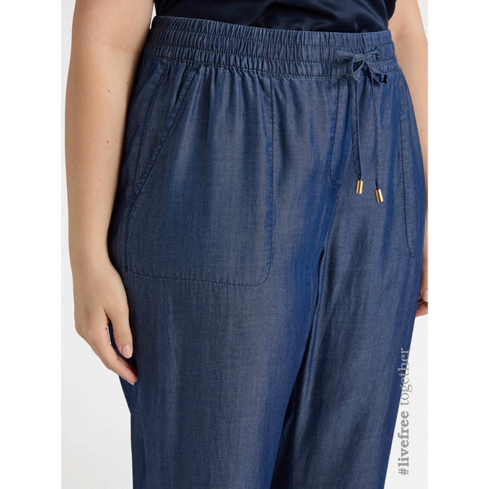 Fiorella Rubino - Pantaloni con fibre in TENCEL™ - Blu