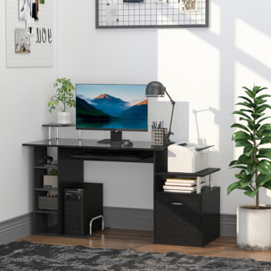 Bureau pour ordinateur table meuble pc informatique en MDF noir