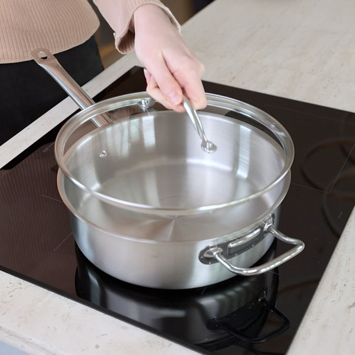 Sauteuse professionnelle en inox 28cm - tous feux PROFESSIONNEL