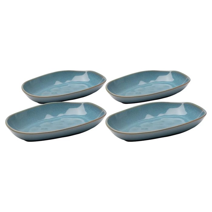 Assiettes creuses Organic 25cm bleues set de 4 Kare Design